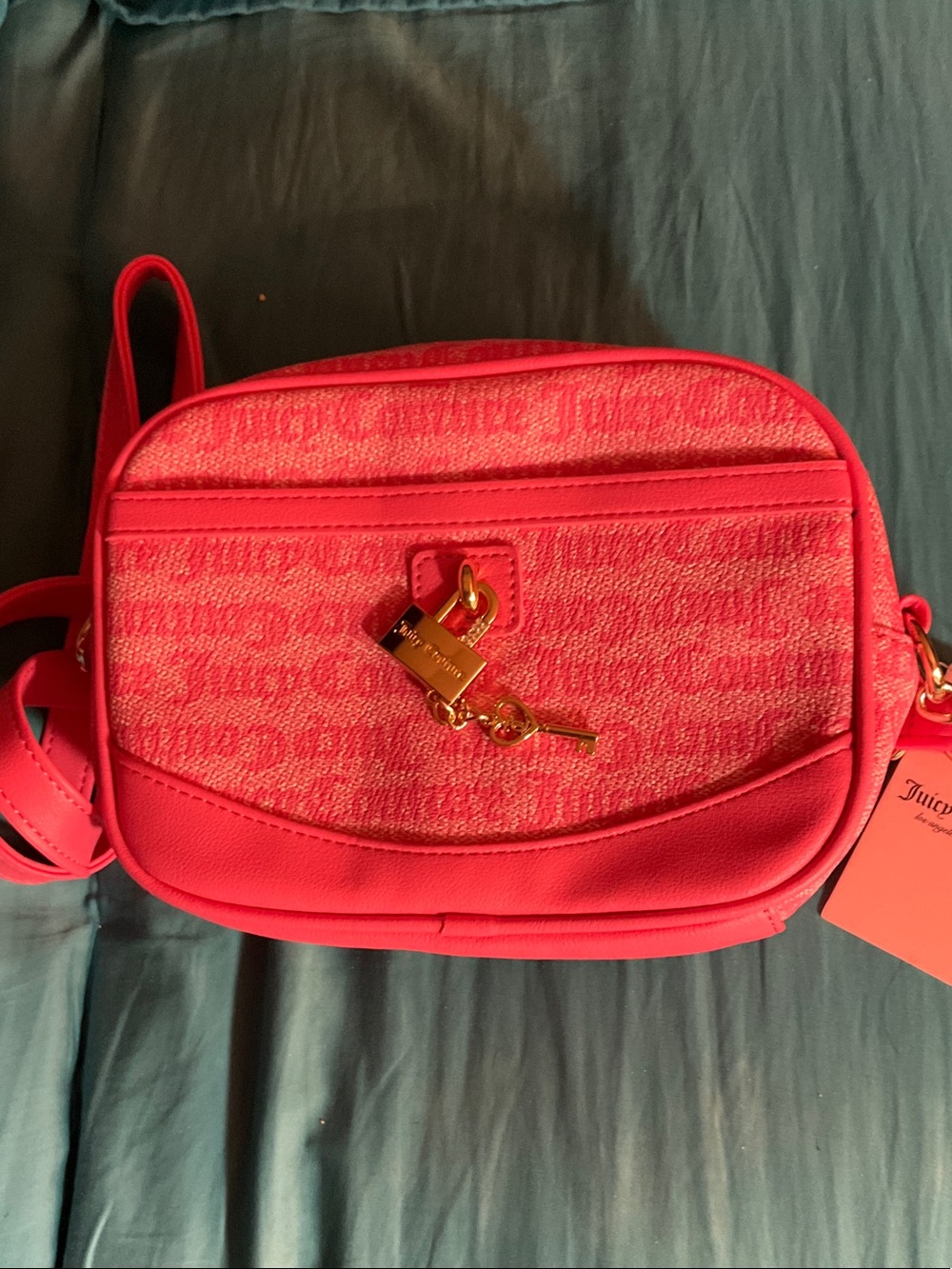 Juicy Couture Hot Pink Signature Padlock Crossbody Bag